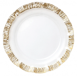 Vietri Rufolo Glass Gold Service Plate/Charger - 12.75"
