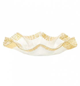 Vietri Rufolo Glass Gold Platter - 13"