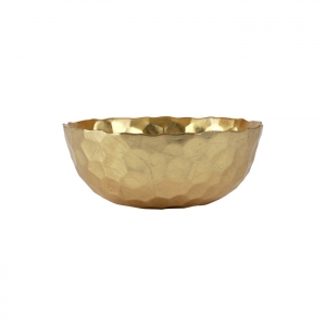 Vietri Rufolo Glass Gold Honeycomb Small Bowl - 6"