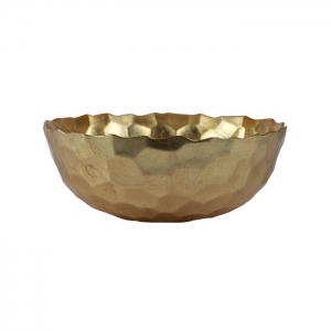 Vietri Rufolo Glass Gold Honeycomb Large Bowl - 10"
