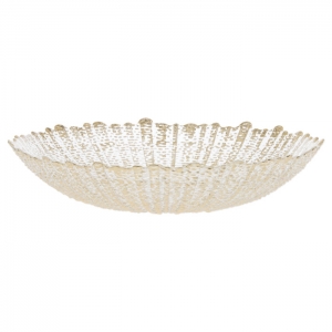 Vietri Rufolo Glass Gold Large Serving Bowl -16"