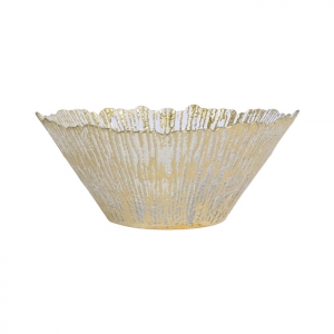 Vietri Rufolo Glass Gold Large Deep Bowl - 9.75