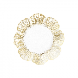 Vietri Rufolo Glass Gold Canape Plate - 6.5"