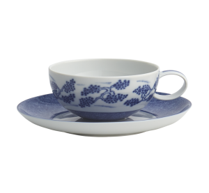 Mottahedeh Blue Shou Tea Cup & Saucer