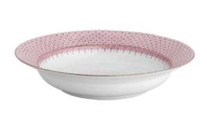 Mottahedeh Pink Lace Rim Soup Plate - 9"