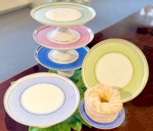 Mottahedeh Pink Lace Large Cake Stand