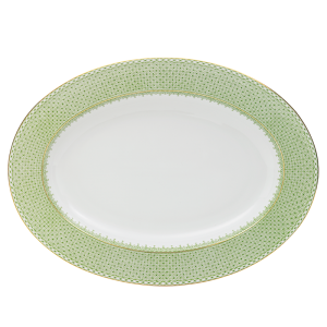 Mottahedeh Apple Green Lace Platter - 15"