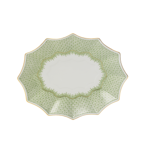 Mottahedeh Apple Green Lace Medium Fluted Tray - 8.25"