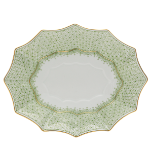 Mottahedeh Apple Green Lace Large Fluted Tray