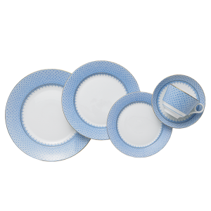 Mottahedeh Cornflower Blue Lace 5 Piece  Setting