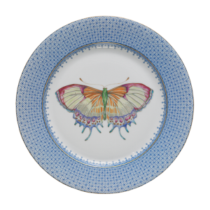 Mottahedeh Cornflower Blue Lace Butterfly Dessert Plate (A) - 8.5"