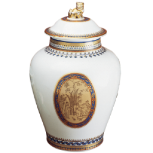 Mottahedeh Chinoise Blue Ginger Jar - Large
