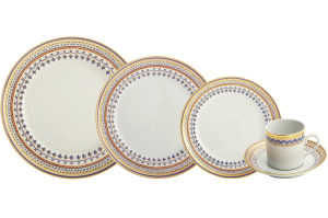 Mottahedeh Chinoise Blue 5 Piece Setting w/ Large Dinner Plate