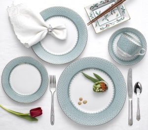 Mottahedeh Green Lace Five Piece Placesetting