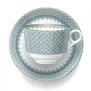Mottahedeh Green Lace Teacup and Saucer