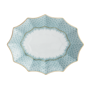 Mottahedeh Green Lace Medium Fluted Tray