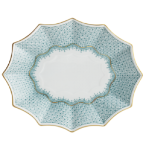 Mottahedeh Green Lace Large Fluted Tray