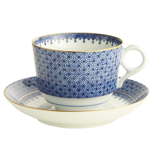 Mottahedeh Blue Lace Tea Cup & Saucer
