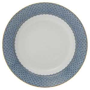 Mottahedeh Blue Lace Rim Soup Plate - 9"