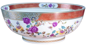 Mottahedeh Famille Rose Round Punch Bowl