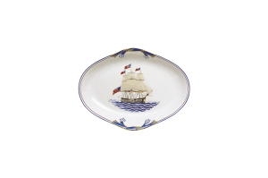 Mottahedeh American Constitution Ship Oval Tray