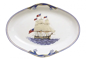 Mottahedeh American Constitution Ship Oval Tray