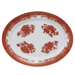 Mottahedeh Fitzhugh Cinnabar Large Oval Platter - 14"