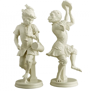 Mottahedeh Dancing White Monkeys Pair