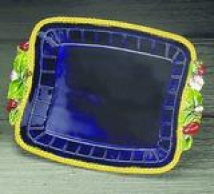 Mottahedeh Majolica Cobalt Blue Square Tray