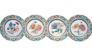 Mottahedeh Merian Dessert Plate Assorted - Set 4