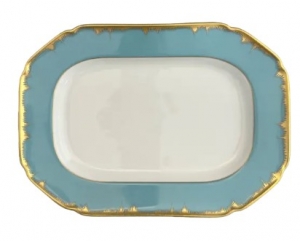 Mottahedeh Chelsea Feather Turquoise Cookie Plate