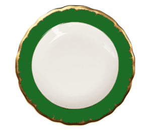 Mottahedeh Chelsea Feather Ivy Green Dessert Plate - 8.5"