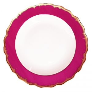 Mottahedeh Chelsea Feather Raspberry  Dinner Plate - 10"