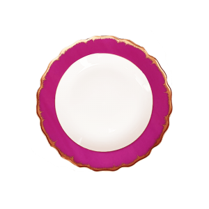 Mottahedeh Chelsea Feather Raspberry Bread + Butter Plate - 7.25"