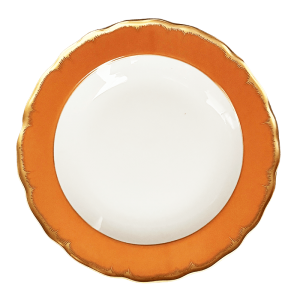 Mottahedeh Chelsea Feather Amber Dinner Plate - 10"
