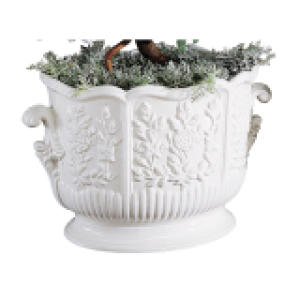 Mottahedeh Oval Creamware Cachepot with Handles