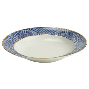 Mottahedeh Indigo Wave Rim Soup Plate - 9"