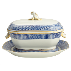 Mottahedeh Indigo Wave Octagonal Tureen & Platter