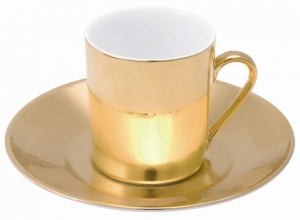 Philippe Deshoulieres Carat Gold Coffee Saucer (Solid Color)