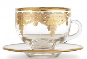 Arte Italica Vetro Gold Coffee Cup & Saucer