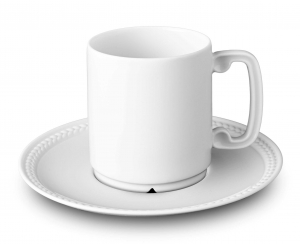 L'Objet Soie Tressee White Espresso Cup + Saucer