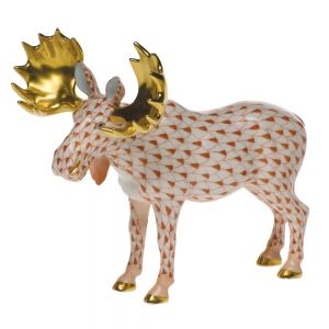 Herend Standing Moose - Rust