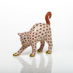 Herend Arched Cat - Rust