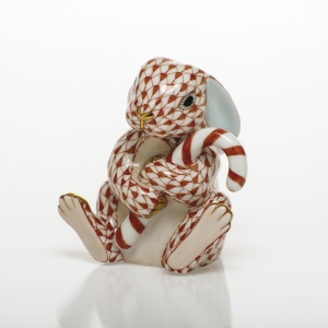 Herend Candy Cane Bunny - Rust
