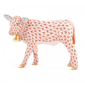 Herend Calf w/ Bell Rust