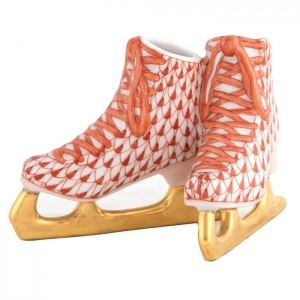 Herend Pair of Ice Skates - Rust