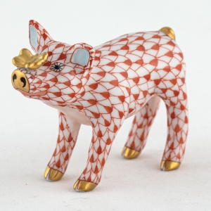 Herend Pig with Butterfly Rust