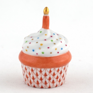 Herend Cupcake with Candle Rust