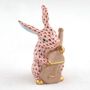 Herend Cello Bunny - Rust