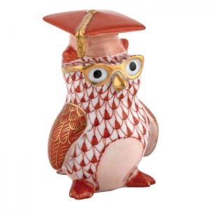 Herend Graduation Owl - Rust
